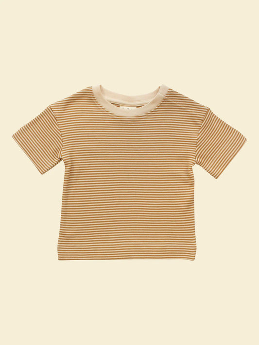 Short-sleeve-tee｜ochre stripe