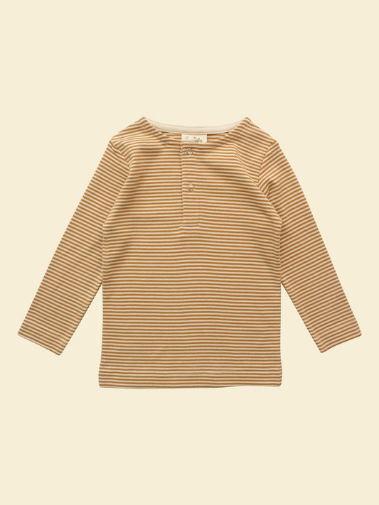 Long-sleeve-tee｜ochre stripe