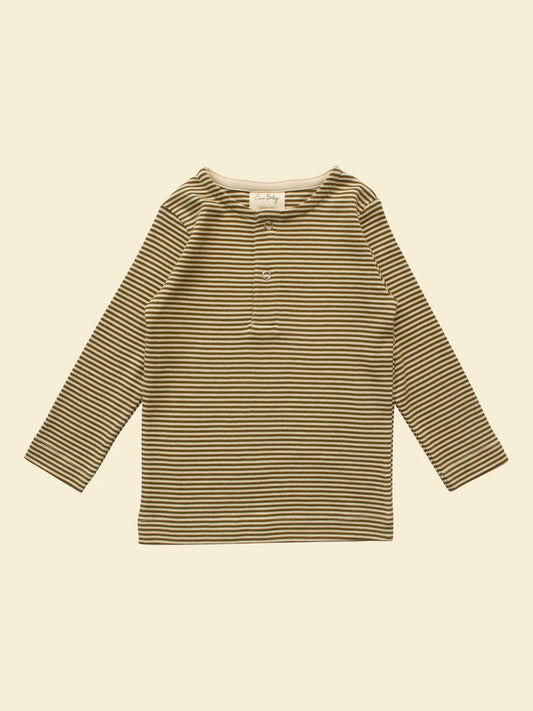 Long-sleeve-tee｜olive stripe